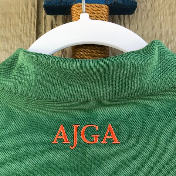 POLO 'AJGA' Green Pique Knit w Multiple Logos - SM - Picture 8 of 11